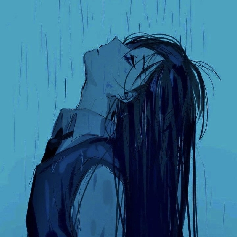 Sad pfp girl with calm sorrow and soft tones