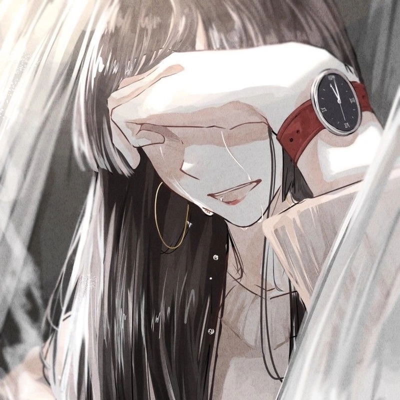 Sad pfp girl with silent tears and gentle face