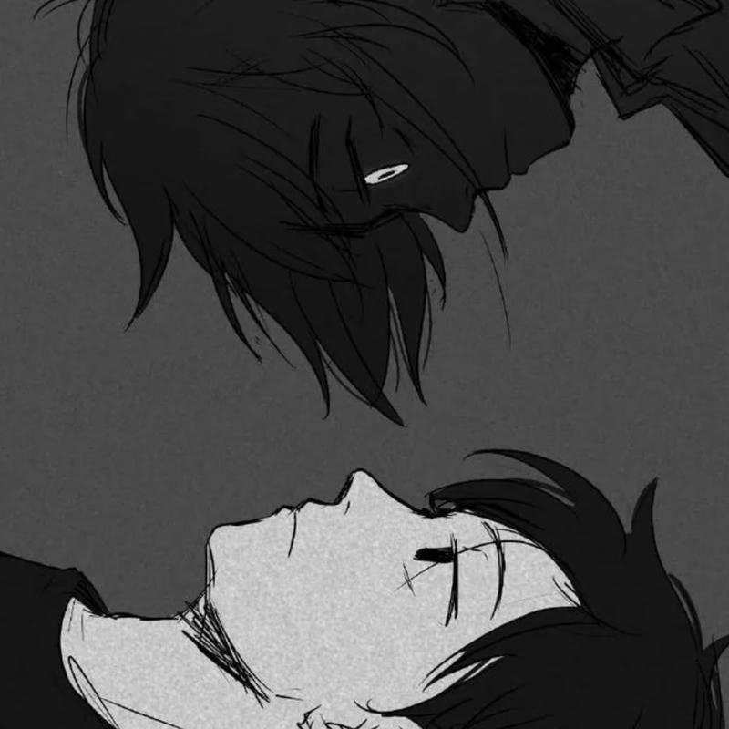 Shattered emotion animated headshot graphic reflecting depressed anime pfp