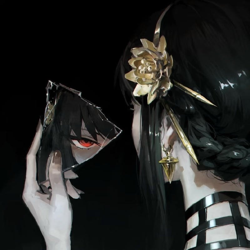 Somber illustrated face depiction used depressed anime pfp