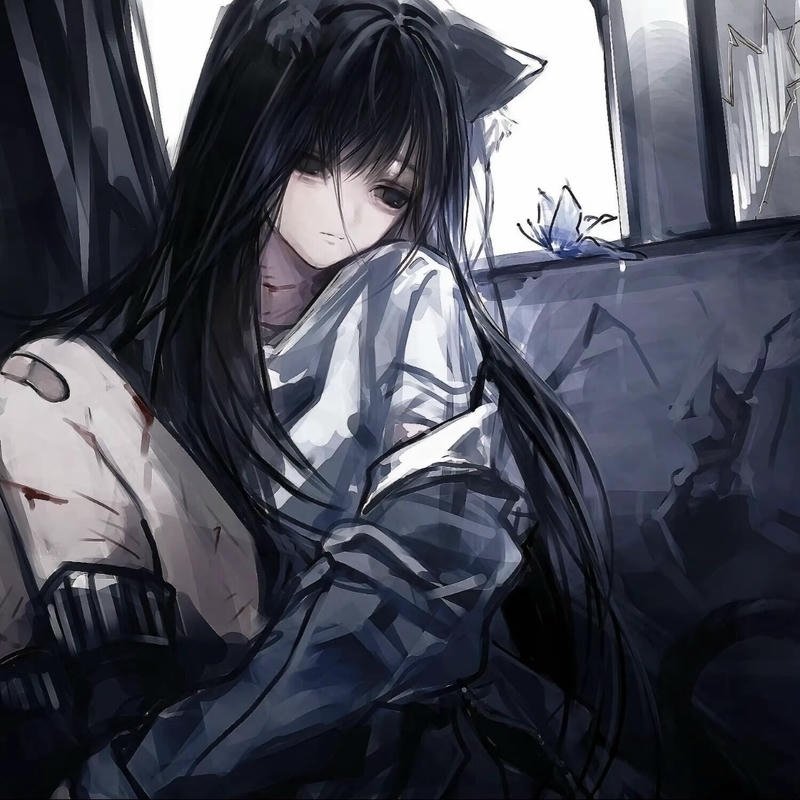 Sorrow filled anime character graphic designed depressed anime pfp